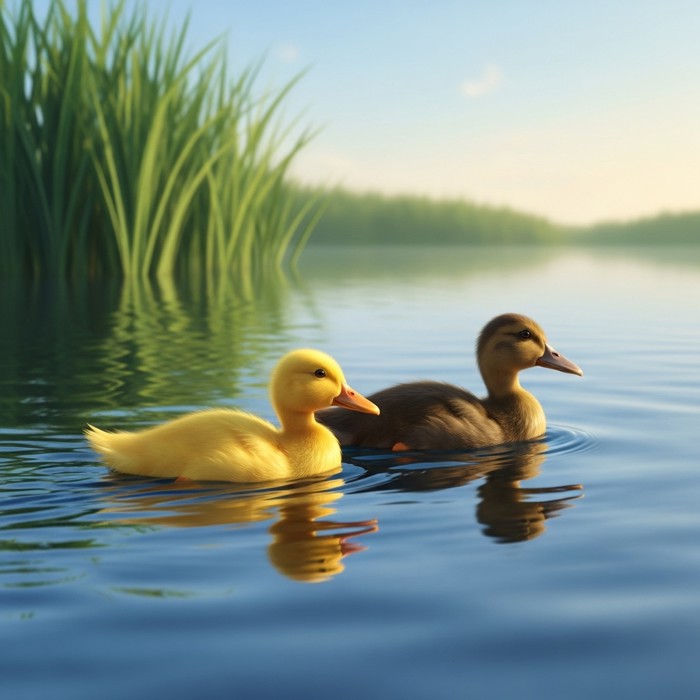A Baby Duck in Water