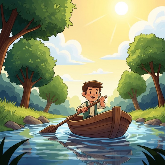 A Boat on the River
